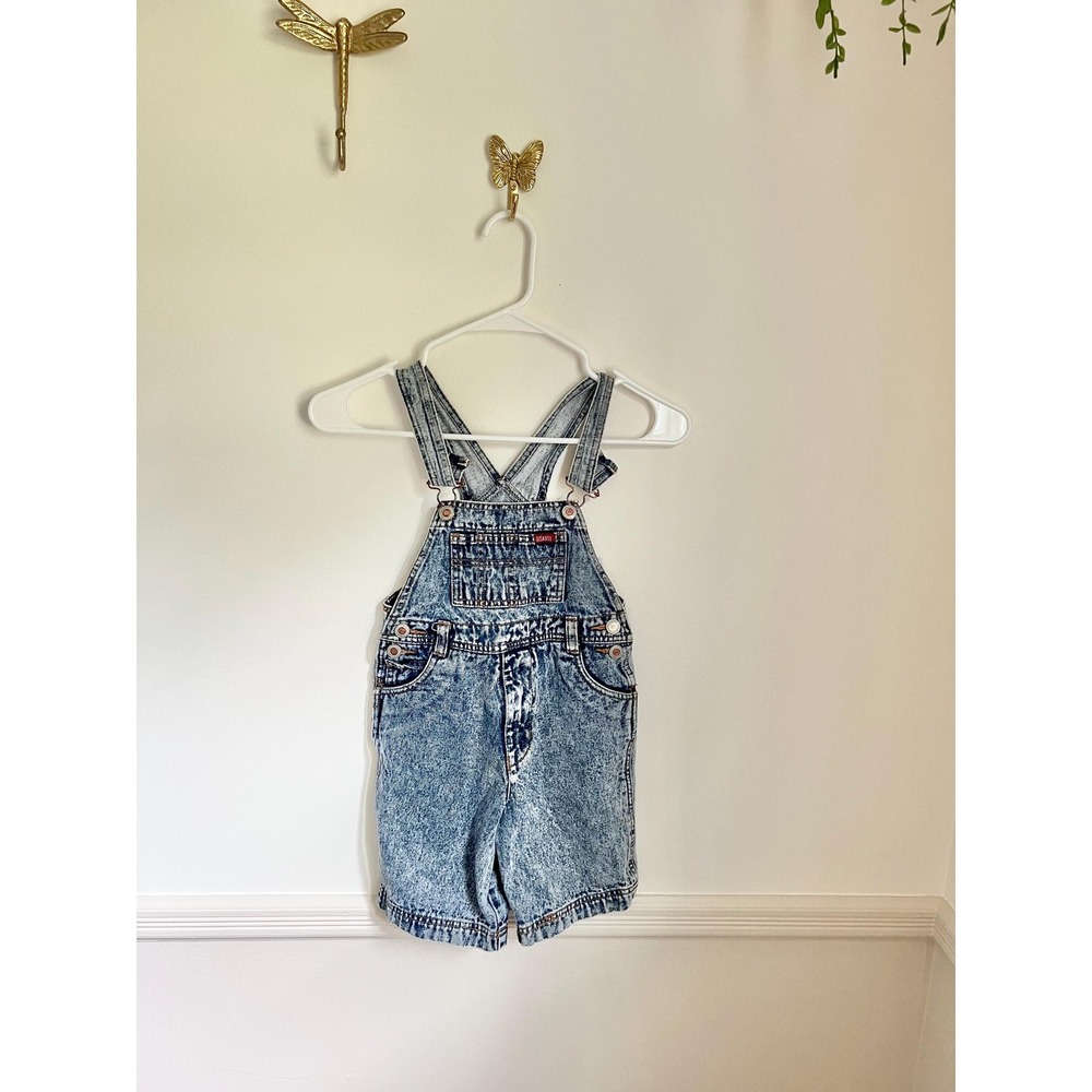 Vintage 1980s Acid Wash Denim Children's Overalls‎